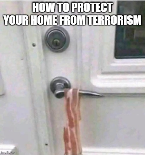 No Terrorism | HOW TO PROTECT YOUR HOME FROM TERRORISM | image tagged in dark humor | made w/ Imgflip meme maker