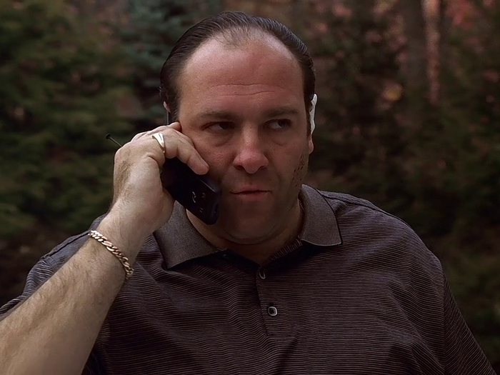 Tony Soprano speaks on the phone Blank Meme Template