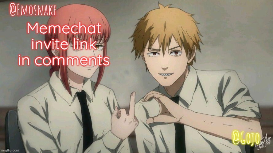 Emosnake and Gojo Shared template | Memechat invite link in comments | image tagged in emosnake and gojo shared template | made w/ Imgflip meme maker