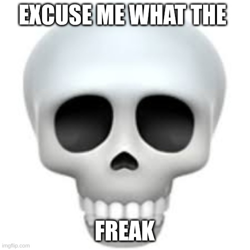 EXCUSE ME WHAT THE FREAK | image tagged in skull | made w/ Imgflip meme maker