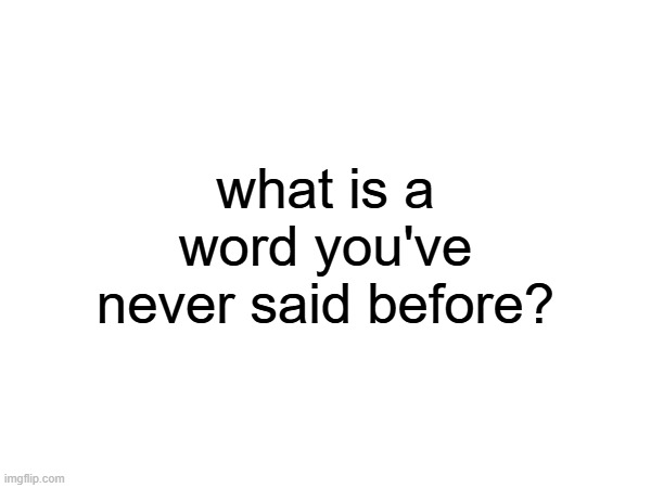 what is a word you've never said before? | made w/ Imgflip meme maker