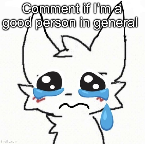 crying | Comment if I’m a good person in general | image tagged in crying | made w/ Imgflip meme maker