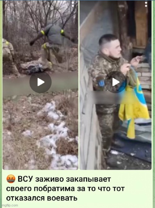 Translation - "Ukrainian army buries alive soldier who didn't want to fight for them" | made w/ Imgflip meme maker