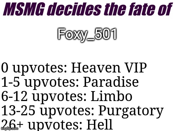 MSMG decides | Foxy_501 | image tagged in msmg decides | made w/ Imgflip meme maker