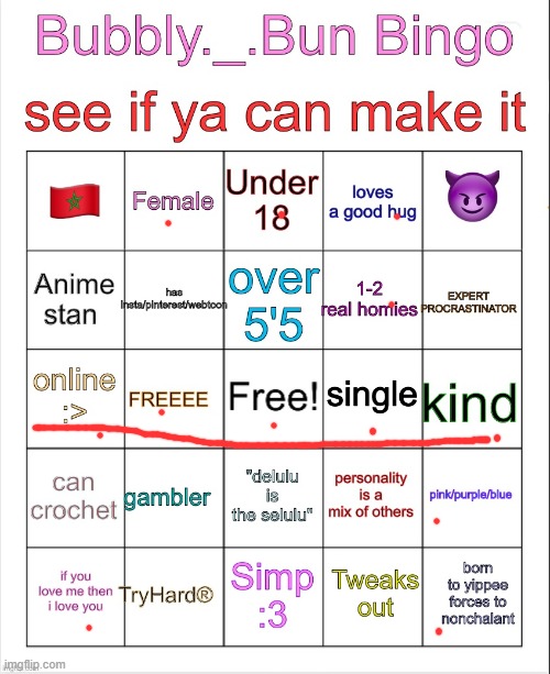 Bubbly._.bun’s bingo | image tagged in bubbly _ bun s bingo | made w/ Imgflip meme maker