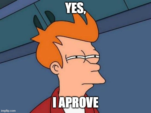 Futurama Fry Meme | YES, I APROVE | image tagged in memes,futurama fry | made w/ Imgflip meme maker