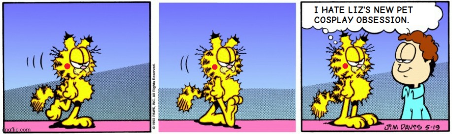 Garfield hates Liz's new pet cosplay obsession.mp3 | made w/ Imgflip meme maker
