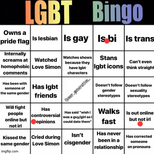 LGBTQ bingo | image tagged in lgbtq bingo | made w/ Imgflip meme maker