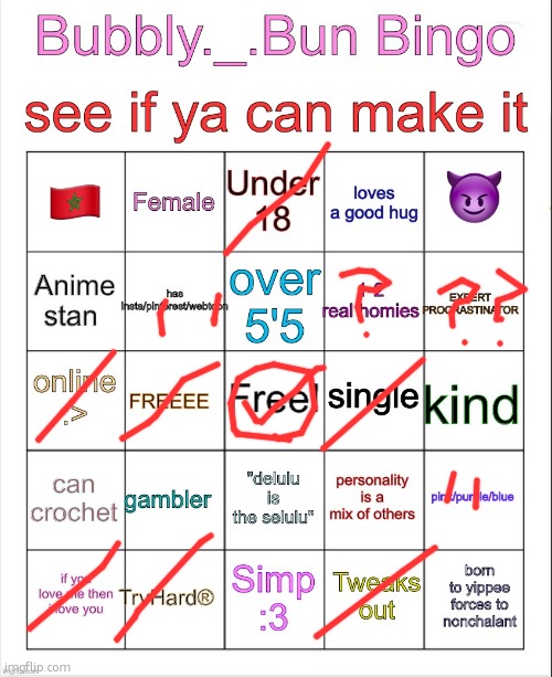 Bubbly._.bun’s bingo | image tagged in bubbly _ bun s bingo | made w/ Imgflip meme maker