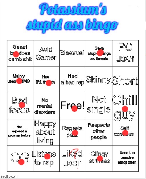 lol | image tagged in potassium's stupid ass bingo | made w/ Imgflip meme maker