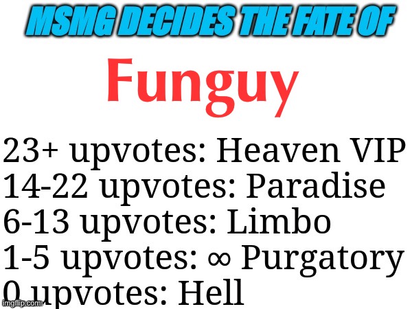 hi | Funguy | image tagged in msmg decides | made w/ Imgflip meme maker