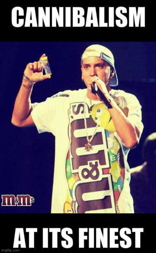 Eminem eating MnMs | image tagged in eminem,mnms,candy,rap,cannibalism,funny | made w/ Imgflip meme maker