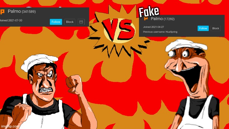 The current HuaSpring situation summarized in one image | Fake | image tagged in peppino vs blank | made w/ Imgflip meme maker