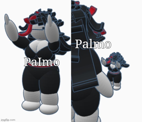 Small Claire vs big Claire | Palmo; PaImo | image tagged in small claire vs big claire | made w/ Imgflip meme maker
