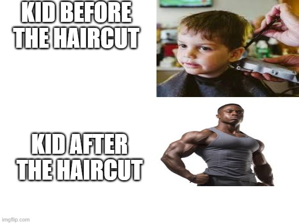 kid before and after a haircut ( I'm not trying to be racist, just a meme idea I found ) | KID BEFORE THE HAIRCUT; KID AFTER THE HAIRCUT | image tagged in funny memes | made w/ Imgflip meme maker