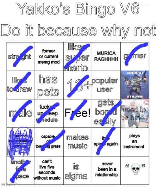 Close but not | image tagged in yakko s bingo v6,msmg | made w/ Imgflip meme maker