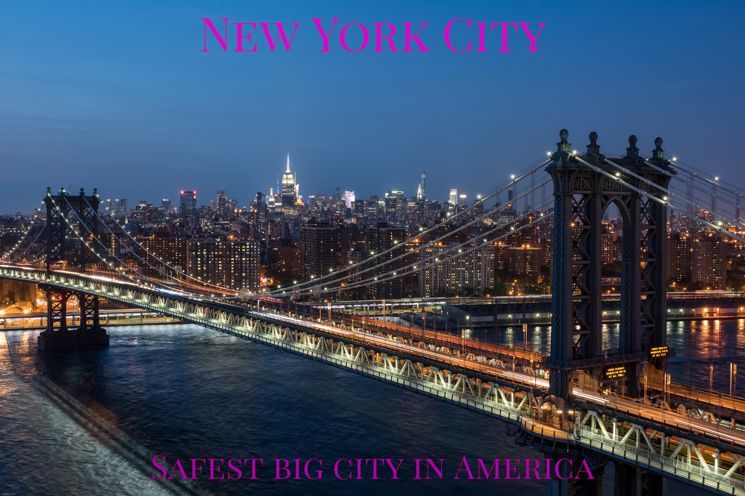 New York City; Safest big city in America | made w/ Imgflip meme maker