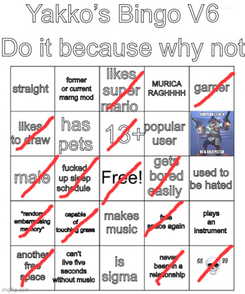 Yakko’s Bingo V6 | image tagged in yakko s bingo v6 | made w/ Imgflip meme maker