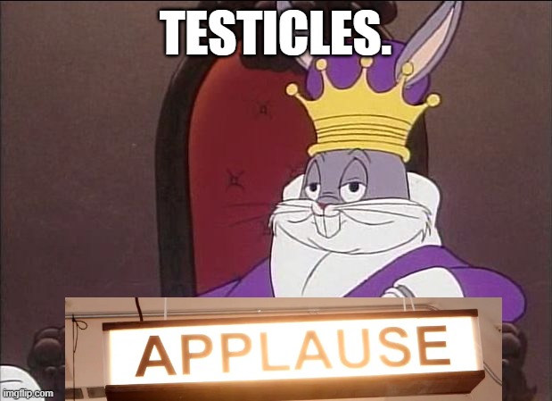 Bugs Bunny | TESTICLES. | image tagged in bugs bunny | made w/ Imgflip meme maker