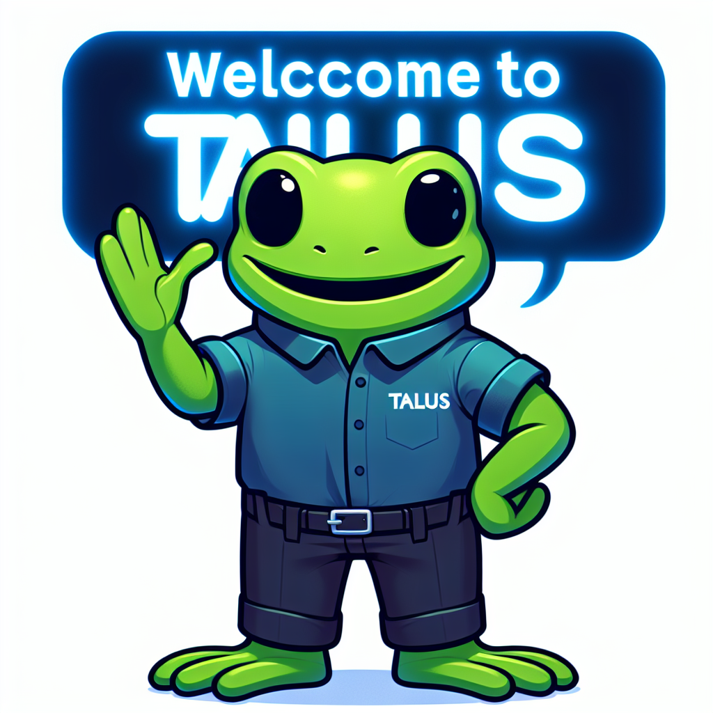 A green frog wear a shirt with "talus" say welcome to "IBC proto Blank Meme Template