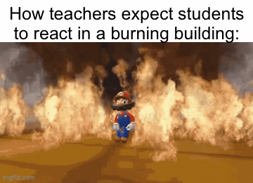 Mario on fire - Imgflip