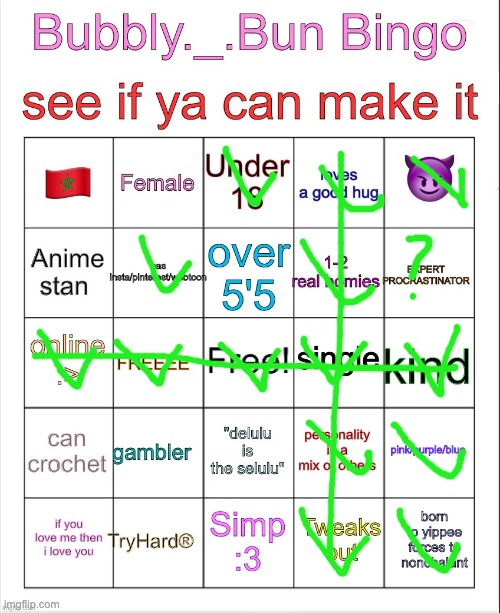 Bubbly._.bun’s bingo | image tagged in bubbly _ bun s bingo | made w/ Imgflip meme maker