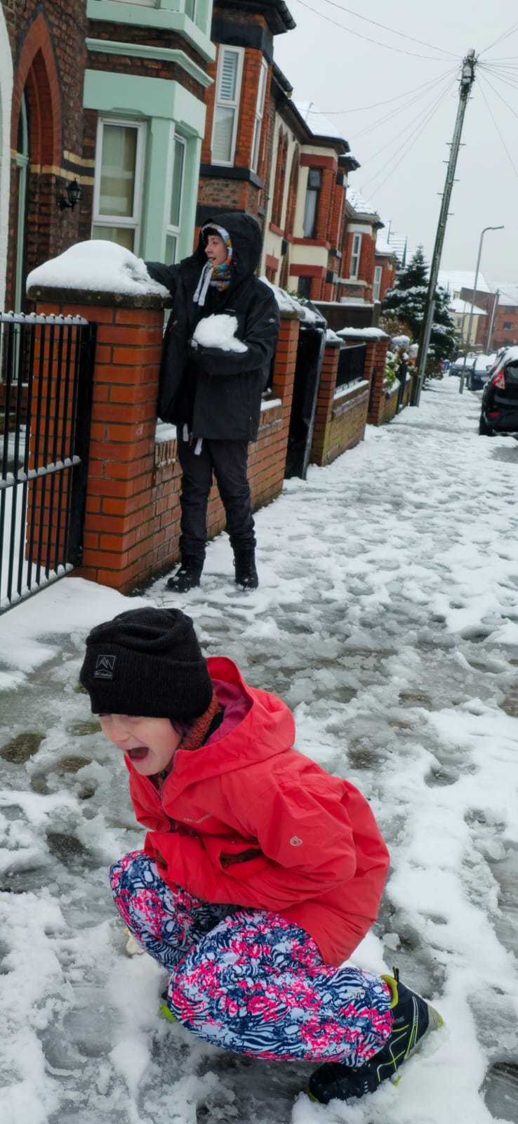 Girl hit by snowball Blank Meme Template