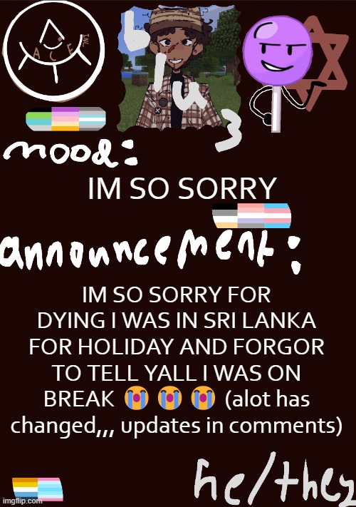 shoutout to neko only one who reached out | IM SO SORRY; IM SO SORRY FOR DYING I WAS IN SRI LANKA FOR HOLIDAY AND FORGOR TO TELL YALL I WAS ON BREAK 😭😭😭 (alot has changed,,, updates in comments) | image tagged in blu3 s gnarly sick temp | made w/ Imgflip meme maker