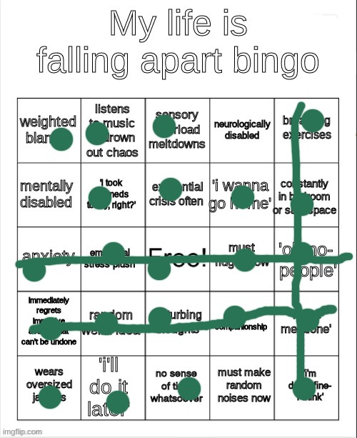 my life is falling apart bingo | image tagged in my life is falling apart bingo | made w/ Imgflip meme maker