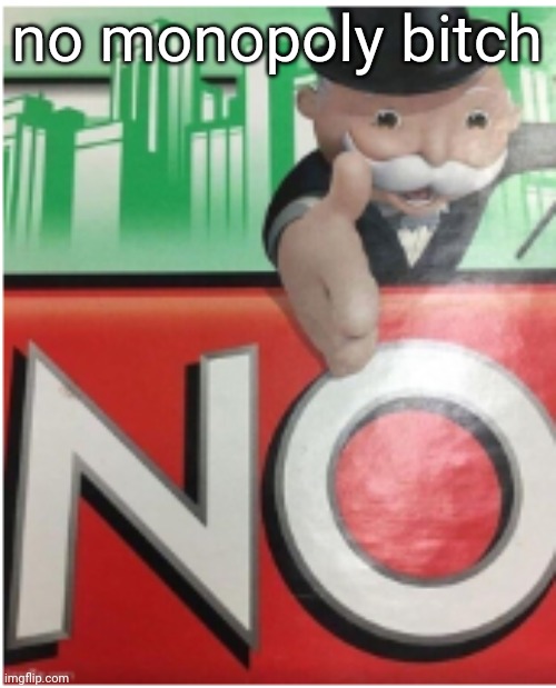 no | no monopoly bitch | image tagged in no,memes,bitch | made w/ Imgflip meme maker