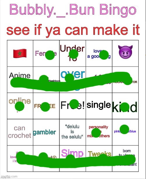 Bubbly._.bun’s bingo | image tagged in bubbly _ bun s bingo | made w/ Imgflip meme maker