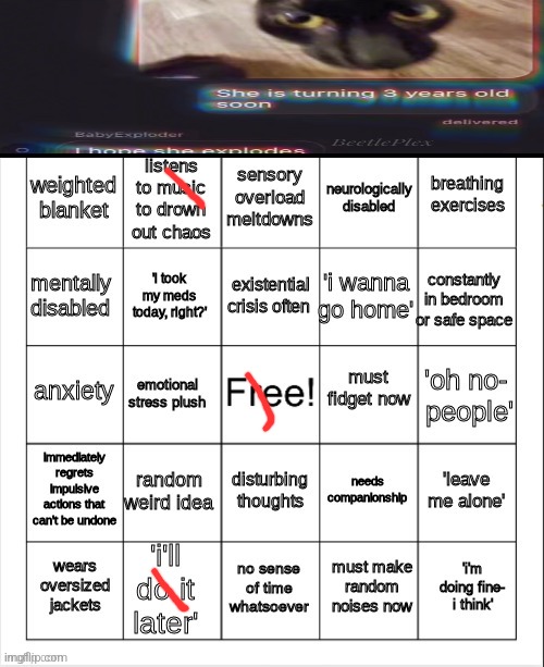 Not even close | image tagged in my life is falling apart bingo | made w/ Imgflip meme maker