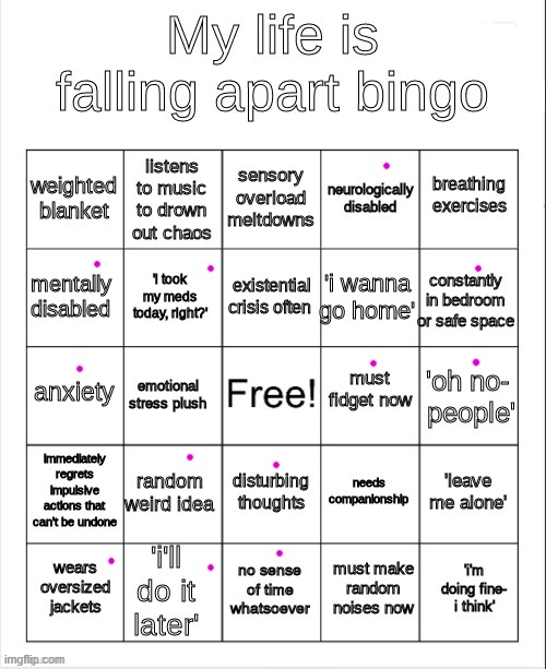 Salmonella | image tagged in my life is falling apart bingo | made w/ Imgflip meme maker