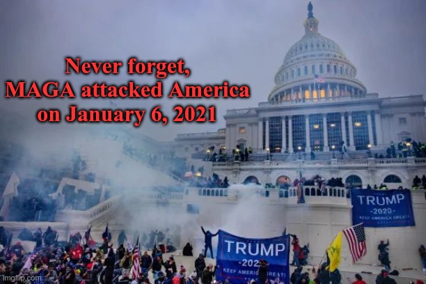 January 6th | Never forget, MAGA attacked America on January 6, 2021 | image tagged in trump,maga,fascist,gop,nazis,losers | made w/ Imgflip meme maker