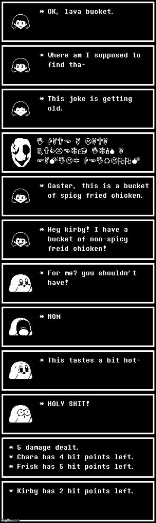 Cs-0910's idea | image tagged in undertale,kirby,chara | made w/ Imgflip meme maker