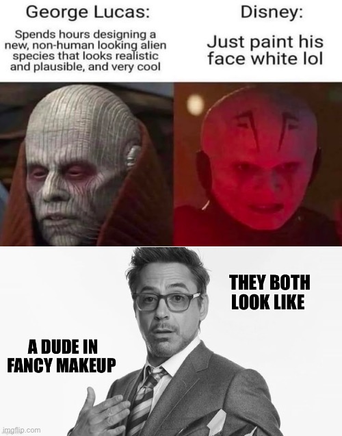 image tagged in robert downey jr,memes,star wars,shitpost,lol,funny | made w/ Imgflip meme maker