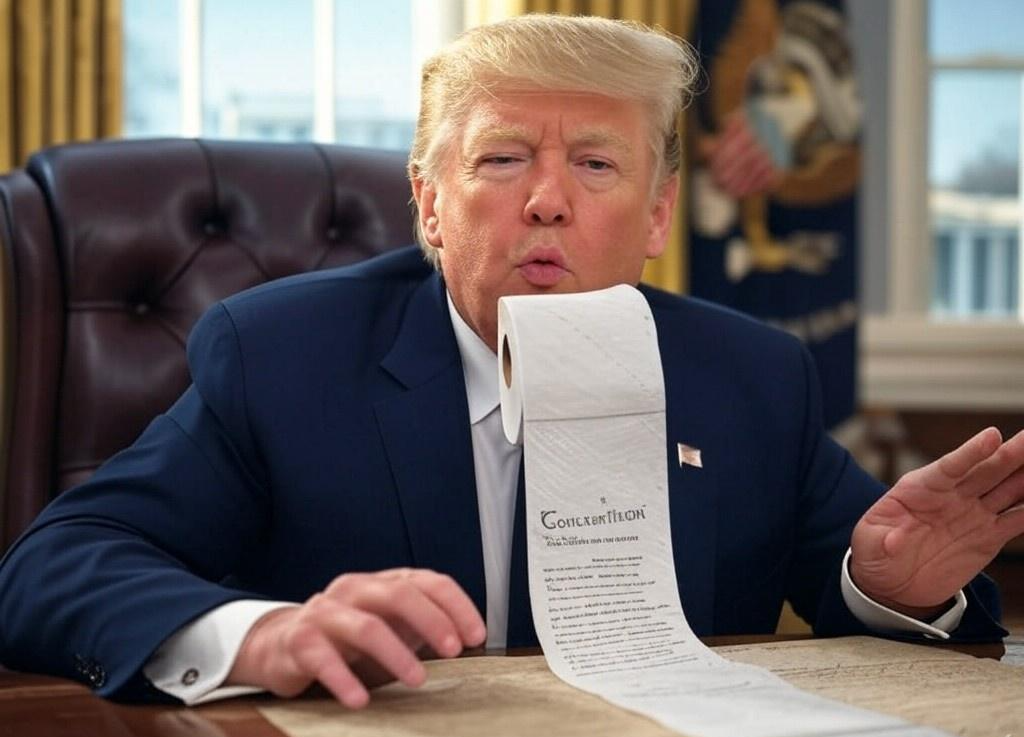 Donald Trump toilet paper Constitution Blank Meme Template