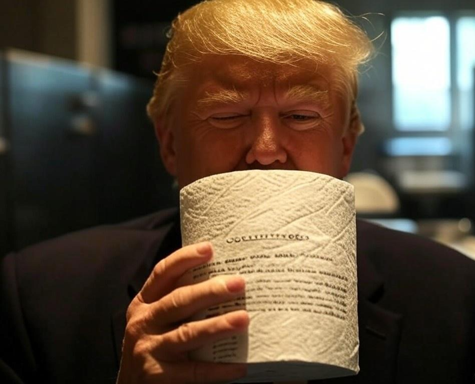 Donald Trump toilet paper Constitution Blank Meme Template