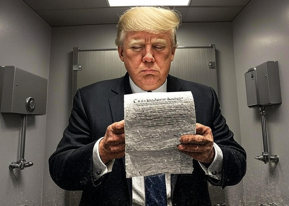 Donald Trump toilet Constitution Blank Meme Template