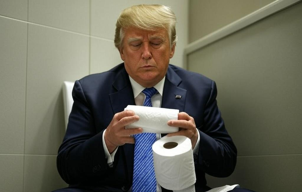 Donald Trump toilet Constitution Blank Meme Template