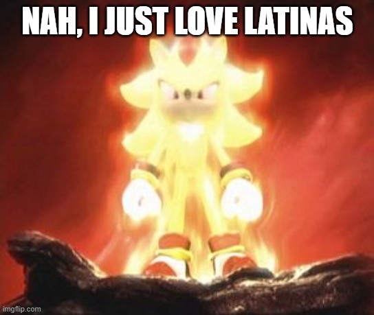 Super Shadow | NAH, I JUST LOVE LATINAS | image tagged in super shadow | made w/ Imgflip meme maker