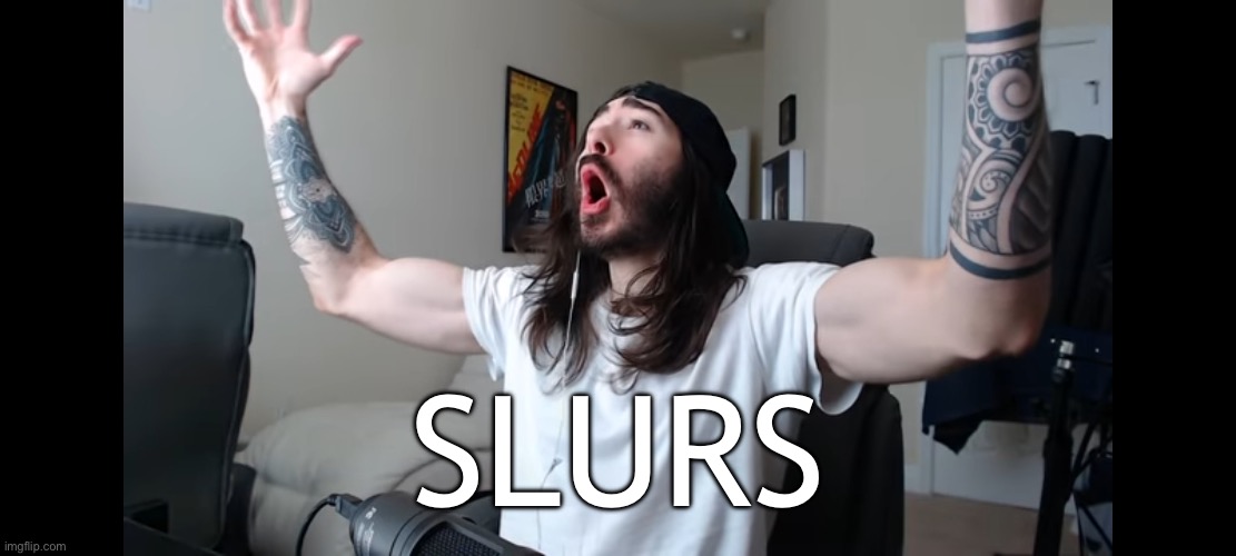 SLURS | SLURS | image tagged in moist critikal screaming | made w/ Imgflip meme maker