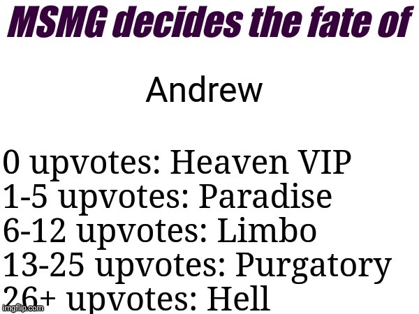 MSMG decides | Andrew | image tagged in msmg decides | made w/ Imgflip meme maker