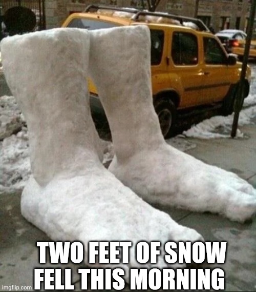 Two Feet Of Snow Fell This Morning | TWO FEET OF SNOW FELL THIS MORNING | image tagged in chris joines | made w/ Imgflip meme maker