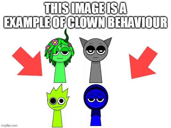 This image is a example of clown behaviour | image tagged in this image is a example of clown behaviour | made w/ Imgflip meme maker