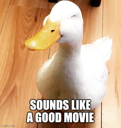 SMILE DUCK | SOUNDS LIKE A GOOD MOVIE | image tagged in smile duck | made w/ Imgflip meme maker