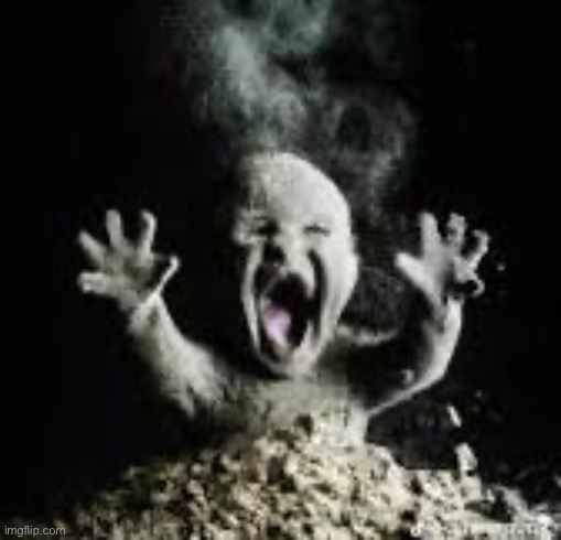 disintegrating baby | image tagged in disintegrating baby | made w/ Imgflip meme maker