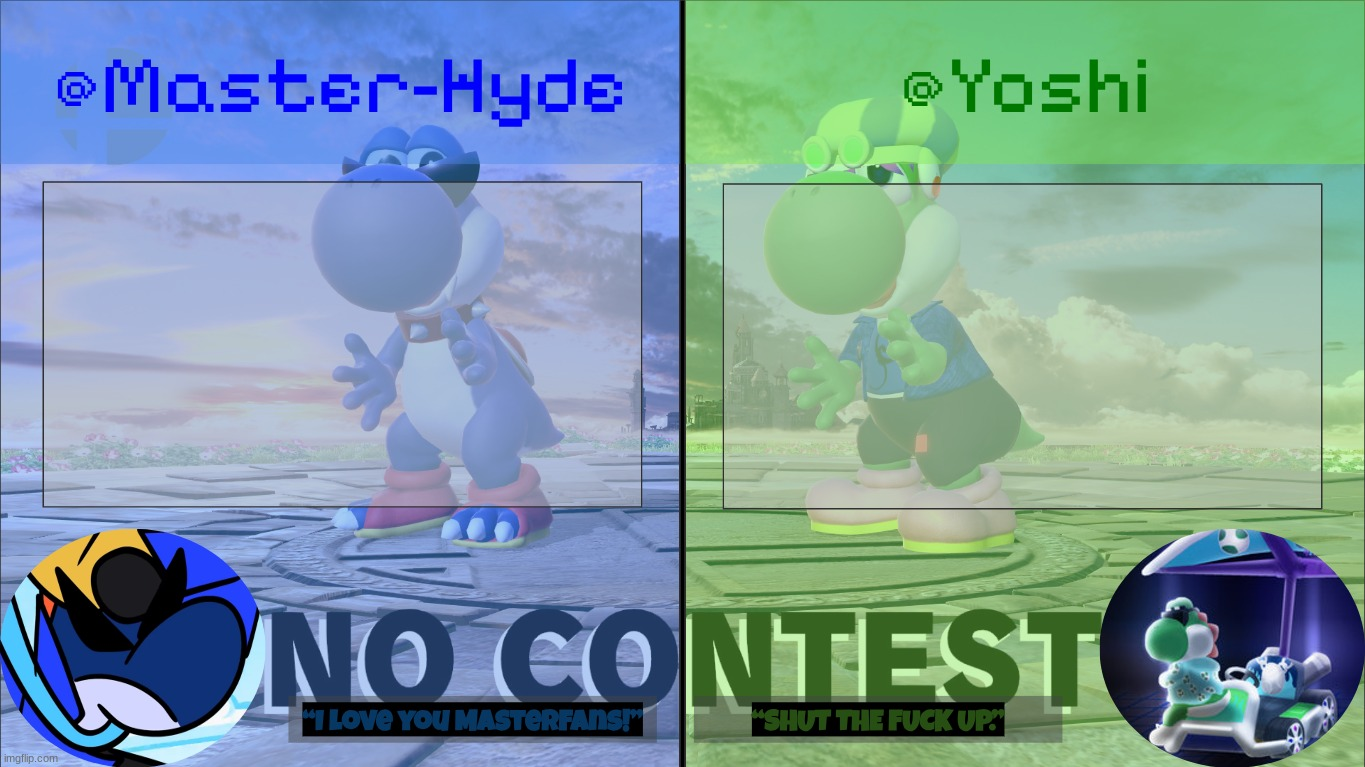 Yoshi & Master-Hyde Blank Meme Template