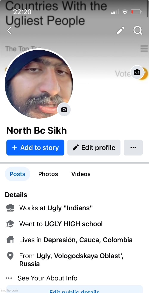 Add north bc Sikh and follow north.bc.Sikh on TikTok ugliest man in the world | image tagged in indian guy,indian,indians,ugly,ugly guy,ugly face | made w/ Imgflip meme maker