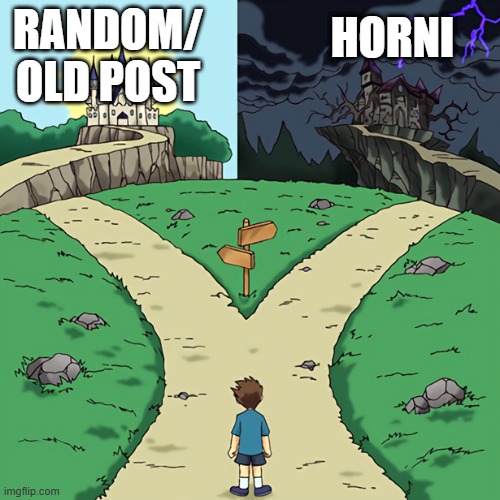 Evil-ish deciding what to post (Slander returns) | RANDOM/ OLD POST; HORNI | image tagged in two castles | made w/ Imgflip meme maker